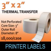 Thermal Transfer Labels 3" x 2" Non Perf